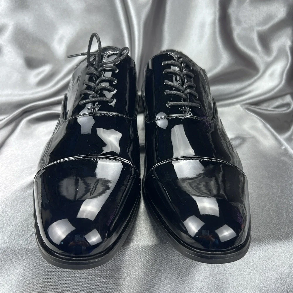 Stacy Adams Mens 9 Wide Gala Tuxedo Shoes Black Patent Leather 24998-004 Wedding